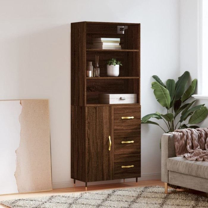 vidaXL Dulap &icirc;nalt, stejar maro, 69,5x34x180 cm, lemn compozit
