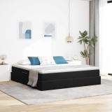 Cumpara ieftin Pat cu saltea si spatiu de depozitare Negru 180 x 200 cm