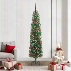 vidaXL Brad de Crăciun artificial Verde 210 cm PVC și oțel și plastic 3394964