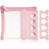 BrushArt Berry Foam toe separator &amp; Nail file set set pentru pedichiură Pink