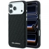 Husa MagSafe pentru Apple iPhone 18 Pro / 17 Pro, Karl Lagerfeld, Grained Metal Logo, Neagra