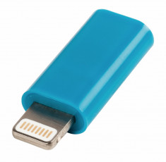 Adaptor USB lightning tata micro USB mama, albastru foto