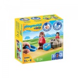 Cumpara ieftin Playmobil - 1.2.3 Mama Si Fetita Cu Masinuta Catel