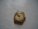 Ceas mecanic sovietic dame Zaria 17 jewels, placat cu Au5, defect, Analog, Elegant, Mecanic-Manual