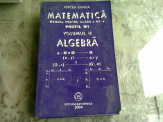 MATEMATICA MANUAL PENTRU CLASA A XII A, PROFIL M1, ELEMENTE DE ALGEBRA -MIRCEA GANGA VOL.II foto