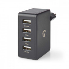 Alimentator incarcator 220V - USB 24W 2x2.4A 2x1A negru NEDIS