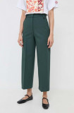 MAX&amp;Co. pantaloni femei, culoarea verde, lat, high waist, Max&amp;Co.