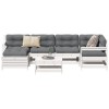VidaXL Set canapea de grădină, 7 piese, alb, lemn masiv de pin 3250933