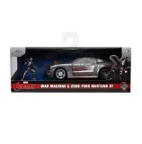 Set Jada Toys Marvel - Masinuta metalica Ford Mustang (scara 1:32) si figurina metalica War Machine