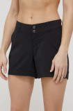 Cumpara ieftin Columbia pantaloni scurți Saturday Trail femei, culoarea bleumarin, uni, medium waist 1533781