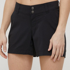 Columbia pantaloni scurți Saturday Trail femei, culoarea bleumarin, uni, medium waist 1533781