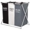 Cos de rufe pliabil si impermeabil, 3 compartimente, cadru din aluminiu si panza oxford, 135 L, 65.5 x 39.5 x 60 cm, Multicolor