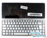 Tastatura Sony Alba Vaio VPC S backlight Rama Argintie