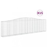 Cumpara ieftin Cosuri gabion arcuite 15 buc, 400x30x100/120 cm fier galvanizat