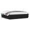 Gossi cadru de pat cu lumini led, negru, 200x200 cm, lemn prelucrat