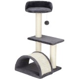 Ansamblu de joaca pentru pisici, cu loc pentru zgariat, ascuns, culcus, minge, 67cm, crem Household NewTrend