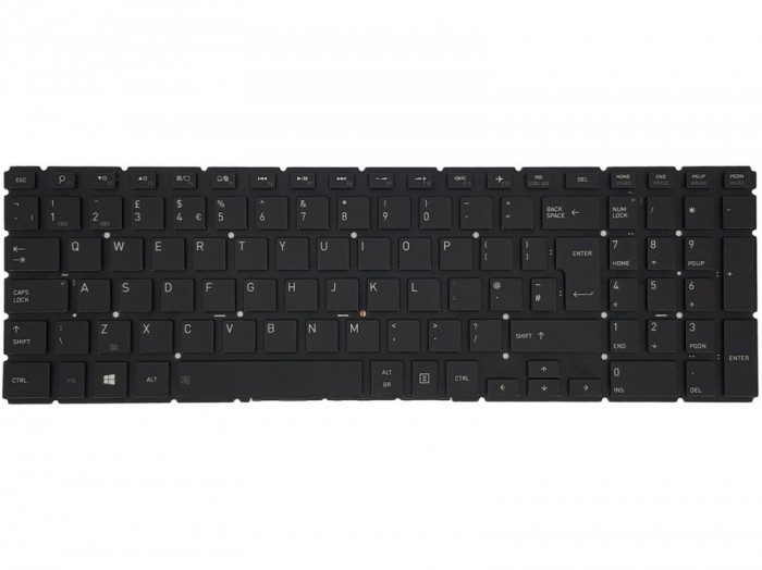 Tastatura Laptop, Toshiba, Satellite Radius P50W, P50W-B, P50W-C, P55W, P55W-B, fara rama, iluminata, neagra, UK