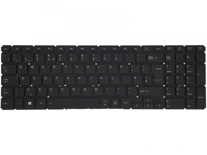 Tastatura Laptop, Toshiba, Satellite C55-C-1KU, fara rama, iluminata, neagra, UK