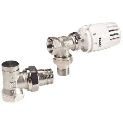 Set Robinet termostatat coltar 1/2&amp;amp;quot; + Cap termostatic Project + Robinet retur coltar 1/2&amp;amp;quot; Herz foto