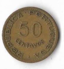 Moneda 50 centavos 1958 - Angola foto