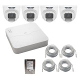 Sistem supraveghere IP Uniview, 4 camere 4MP, Wise-ISP, ColorHunter, lentila 2.8mm, WL 30m, Microfon, NVR 4K, 4 canale 8MP + 4 porturi PoE, HDD 1TB Sa