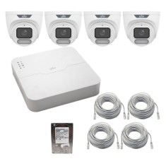 Sistem supraveghere IP Uniview, 4 camere 4MP, Wise-ISP, ColorHunter, lentila 2.8mm, WL 30m, Microfon, NVR 4K, 4 canale 8MP + 4 porturi PoE, HDD 1TB Sa