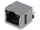 Conector RJ45 Cat 5 ecranat cu diodă LED THT drept