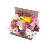 Aranjament Floral in Carte EVENTISSIMI - Flori din Sapun si Bebe, Roz
