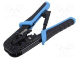 LANBERG unealtă de sertizare pentru conectori RJ9, RJ12, RJ14, RJ45, tăiere cablu, oțel