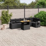 Cumpara ieftin Gossi set canapele de gradina cu perne, 7 piese, negru, poliratan