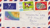 FILATELIE TEMATICA -PLIC GHANA TEMATICA SPORT AIR MAIL FOTBAL SPATIU FAUNA