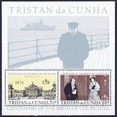 DB1 Tristan da Cunha Centenar Nastere Churchill 1974 MS MNH