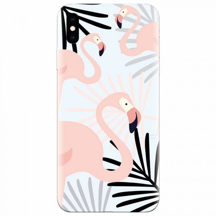 Husa silicon pentru Apple Iphone X, Flamingo