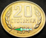 Moneda 20 STOTINKI - BULGARIA, anul 1974 * cod 5197 = A.UNC + Eroare Matrita