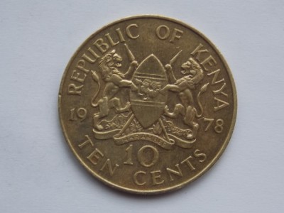 10 CENTS 1978 KENYA foto