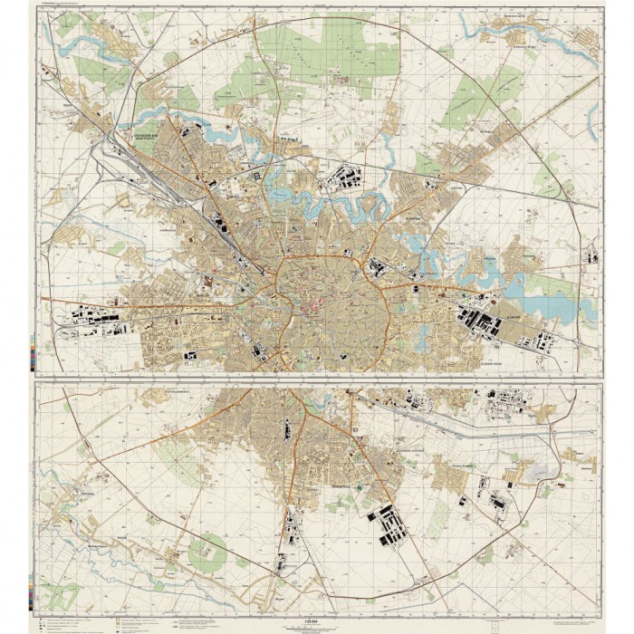 Plan Bucuresti in limba rusa, 1984, 50x55cm, reproducere