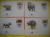 HOPCT PLIC FDC S NR 321 SET 4 FDC -FAUNA- RINOCERI 1983 AFRICA CENTRALA -NECIRCULAT