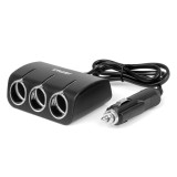 Distribuitor priza bricheta auto 12/24V 120W cu 3 prize si cablu 80 cm, compatibil autoturisme, camioane, camper si barci, AMiO
