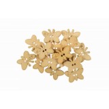 Accesorii pentru activitati crafts,lemn,nasturi fluturi,1.5cm,15 bucati set