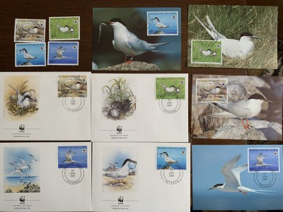 benin - pasari - serie 4 timbre MNH, 4 FDC, 4 maxime, fauna wwf foto