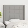 VidaXL Tăblie de pat cu aripioare gri deschis 103x16x118/128 cm textil 3119570