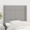 vidaXL Tăblie de pat cu aripioare gri deschis 103x16x118/128 cm textil 3119570