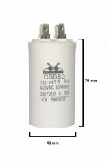 Condensator de pornire motor 14uF/450V seria CBB60 foto