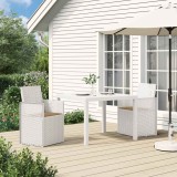vidaXL Scaune de Dining pentru Grădină 2 pcs Alb și taupe PP 899999