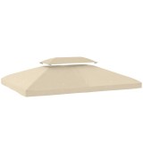 Outsunny Prelată de Schimb 4x3 m cu Acoperiș Dublu, Orificii de Drenaj și Protecție UV Doar Prelată NU Include Cadru Alb Cremă | Aosom Romania