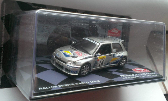 Macheta Renault Clio Maxi Rallye Monte Carlo 1995 - IXO/ Altaya Raliu 1/43