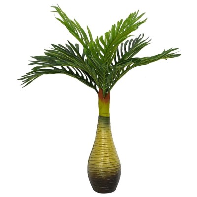 Plantă artificială de palmier 9 frunze 70 cm verde foto