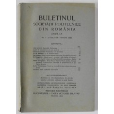 BULETINUL SOCIETATII POLITECNICE DIN ROMANIA , ANUL LX , NUMERELE 1 - 3 , IANUARIE - MARTIE , 1946