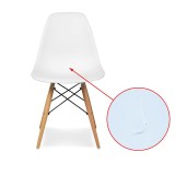 Cumpara ieftin Scaun stil scandinav, pentru bucatarie si dining, alb, picioare lemn natur, RESIGILAT