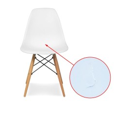 Scaun stil scandinav, pentru bucatarie si dining, alb, picioare lemn natur, RESIGILAT